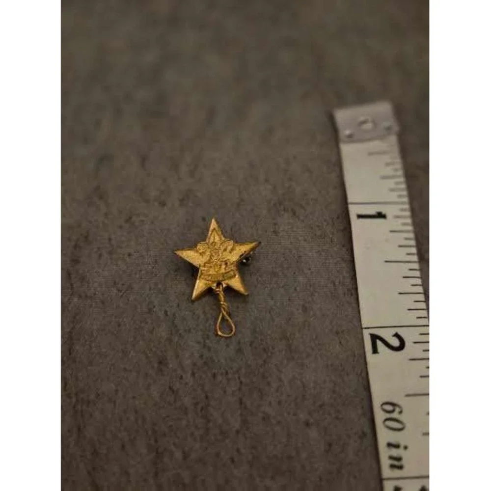 Vintage Boy Scouts of America Star Rank Pin Gold Tone BSA Fleur De Lis Insignia